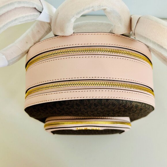 MICHAEL KORS JAYCEE MK SIGNATURE LOGO MEDIUM BACKPACK POWDER BLUSH - Picture 6 of 11